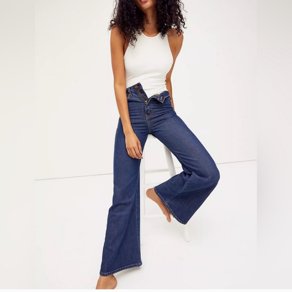 NWT Free People Wrangler Wanderer High Rise Flare Jeans